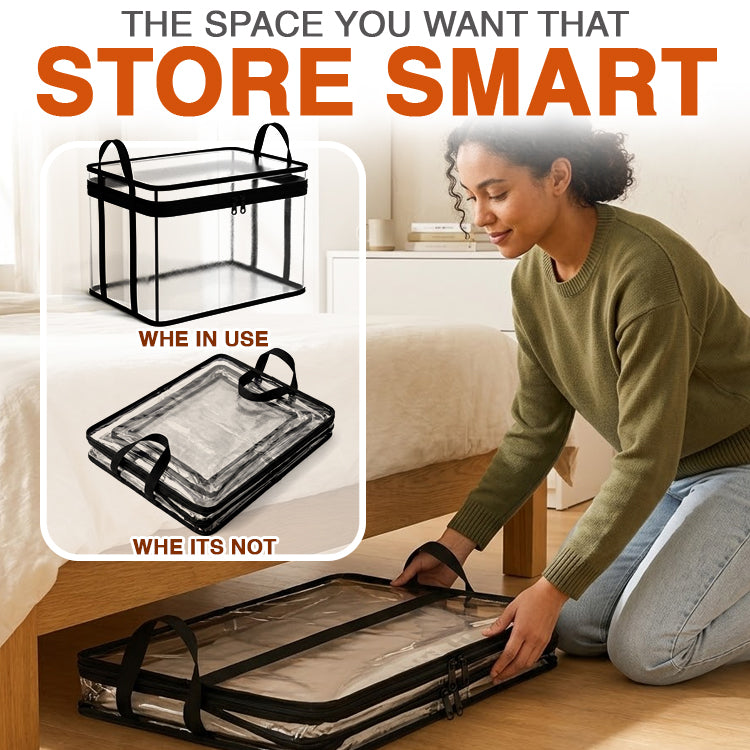 Portable Large Heavy-Duty Thick Plastic Clear Storage Box