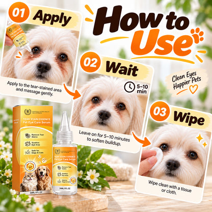 🔥Limit time40%OFF+BUY 2 GET 1 FREE Hudros® Gentle Pet Eye Stain Remover Essence Nourishing Drops