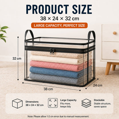 🇦🇺 Portable Large Heavy-Duty Thick Plastic Clear Storage Box