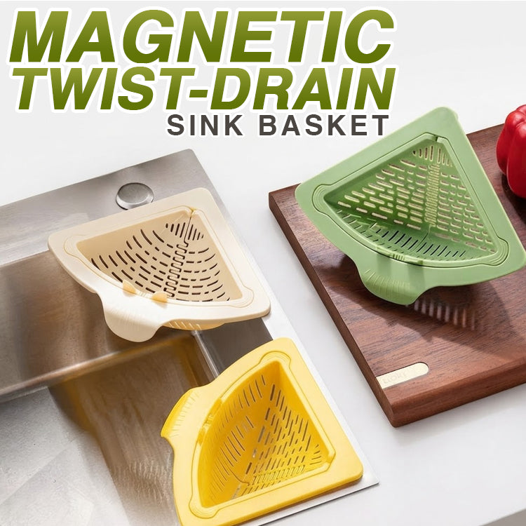 Magnetic Twist-Drain Sink Basket