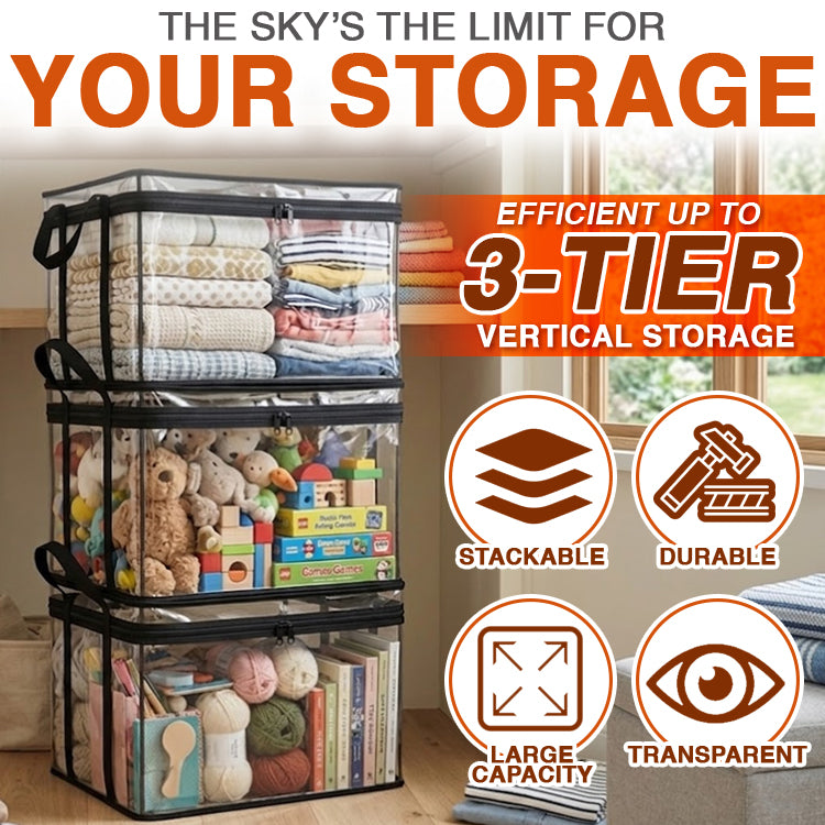 Portable Large Heavy-Duty Thick Plastic Clear Storage Box