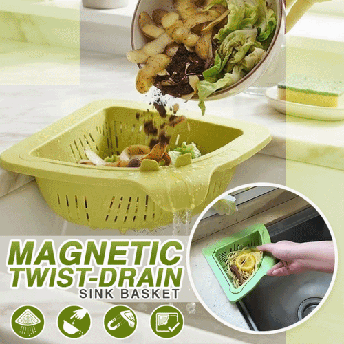Magnetic Twist-Drain Sink Basket